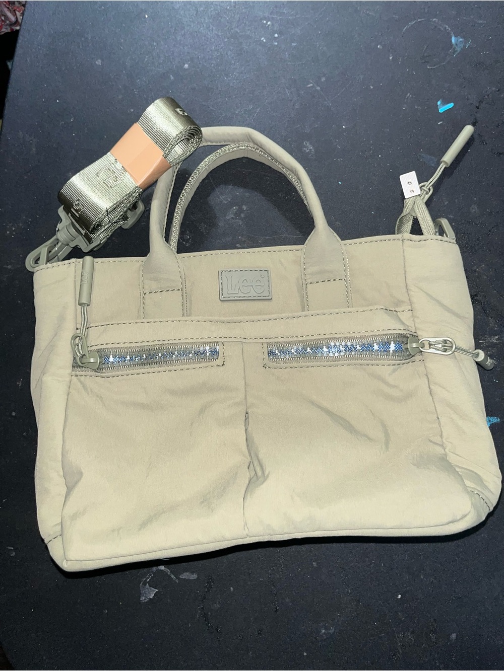 Lee Small Beige Canvas Tote with Removable Strap
